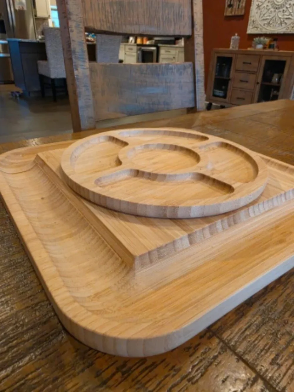 Bamboo Cheese Board & Charcuterie Platter Set with Utensil Drawer